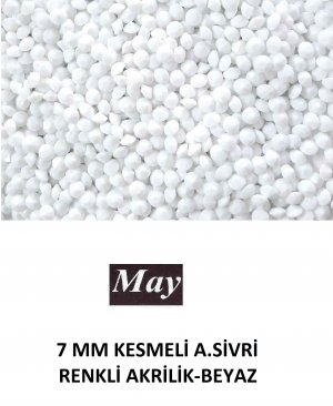 7 MM KESMELİ ALTI SİVRİ RENKLİ AKRİLİK-BEYAZ