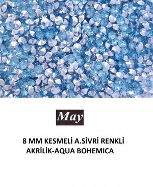 8 MM KESMELİ ALTI SİVRİ RENKLİ AKRİLİK-AQUA BOHEMICA