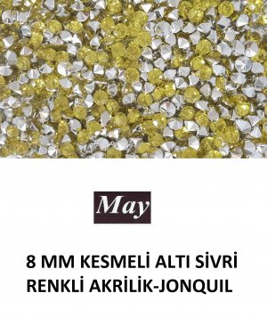 8 MM KESMELİ ALTI SİVRİ RENKLİ AKRİLİK-JONQUIL