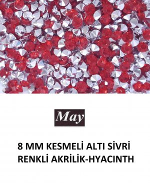 8 MM KESMELİ ALTI SİVRİ RENKLİ AKRİLİK-HYACINTH