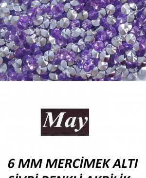 6 MM MERCİMEK ALTI SİVRİ RENKLİ AKRİLİK-LIGHT AMETHYST