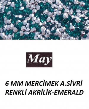 6 MM MERCİMEK ALTI SİVRİ RENKLİ AKRİLİK-EMERALD