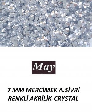 7 MM MERCİMEK ALTI SİVRİ RENKLİ AKRİLİK-CRYSTAL