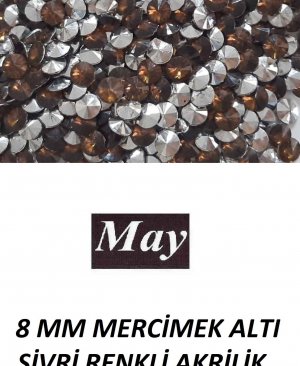 8 MM MERCİMEK ALTI SİVRİ RENKLİ AKRİLİK-SMOKED TOPAZ