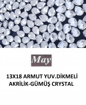 13X18 ARMUT YUVALI DİKMELİ AKRİLİK-GÜMÜŞ CRYSTAL