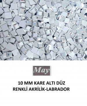 10 MM KARE ALTI DÜZ RENKLİ AKRİLİK-LABRADOR