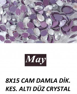 8X15 CAM DAMLA DİK.KES. ALTI DÜZ CRYSTAL