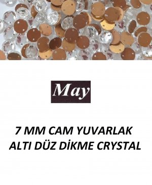 7 MM CAM YUVARLAK ALTI DÜZ DİKME CRYSTAL