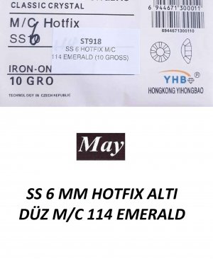 SS 6 MM HOTFIX ALTI DÜZ M/C 114 EMERALD