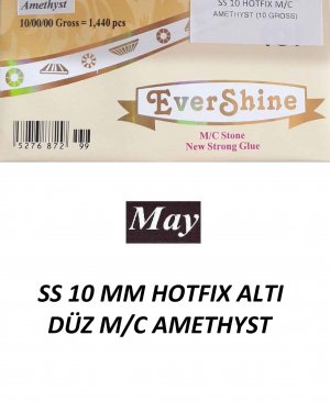 SS 10 MM HOTFIX ALTI DÜZ M/C AMETHYST