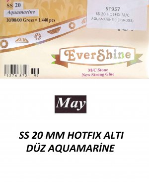 SS 20 MM HOTFIX ALTI DÜZ AQUAMARİNE