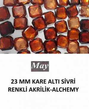 23 MM KARE ALTI SİVRİ RENKLİ AKRİLİK-ALCHEMY