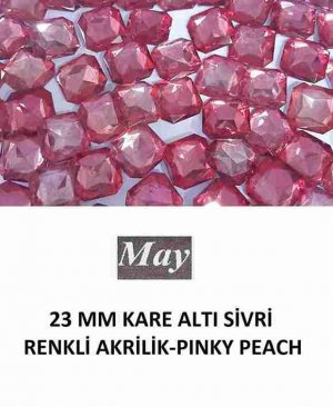 23 MM KARE ALTI SİVRİ RENKLİ AKRİLİK-PINKY PEACH