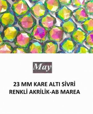 23 MM KARE ALTI SİVRİ RENKLİ AKRİLİK-AB MAREA