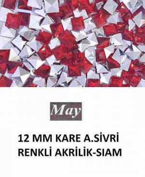 12 MM KARE ALTI SİVRİ RENKLİ AKRİLİK-SIAM