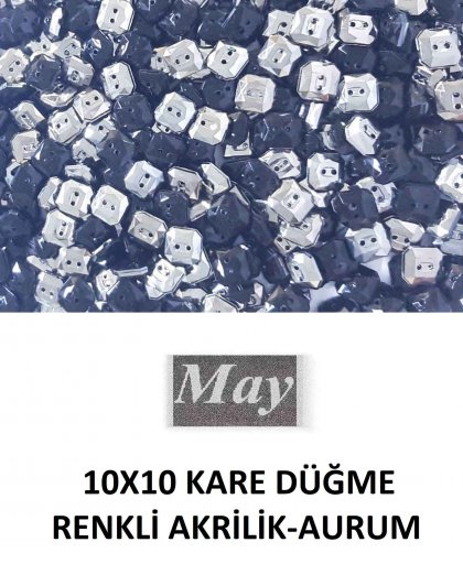 10X10 KARE DÜĞME RENKLİ AKRİLİK-AURUM