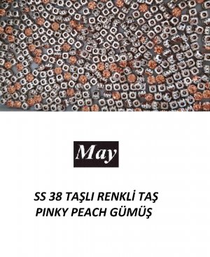 SS 38 TAŞLI RENKLİ TAŞ PINKY PEACH GÜMÜŞ