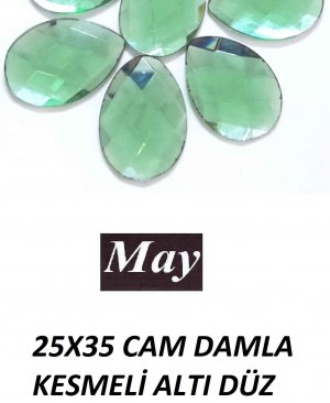 25X35 CAM DAMLA KESMELİ ALTI DÜZ PERIDOT