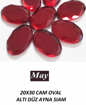 20X30 CAM OVAL ALTI DÜZ AYNA SIAM