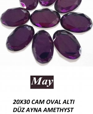 20X30 CAM OVAL ALTI DÜZ AYNA AMETHYST