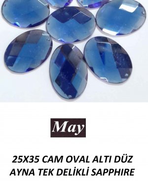 25X35 CAM OVAL ALTI DÜZ AYNA TEK DELİKLİ SAPPHIRE