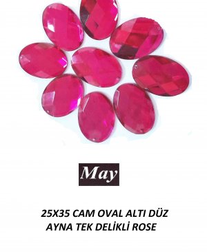 25X35 CAM OVAL ALTI DÜZ AYNA TEK DELİKLİ ROSE