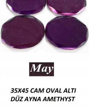 35X45 CAM OVAL ALTI DÜZ AYNA AMETHYST