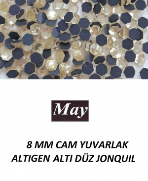 8 MM CAM YUVARLAK ALTIGEN ALTI DÜZ JONQUIL