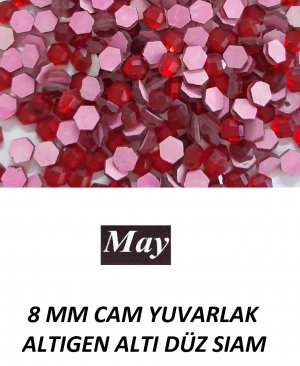 8 MM CAM YUVARLAK ALTIGEN ALTI DÜZ SIAM