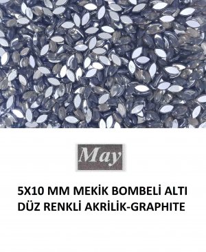 5X10 MM MEKİK BOMBELİ ALTI DÜZ RENKLİ AKRİLİK-GRAPHITE