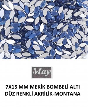 7X15 MM MEKİK BOMBELİ ALTI DÜZ RENKLİ AKRİLİK-MONTANA