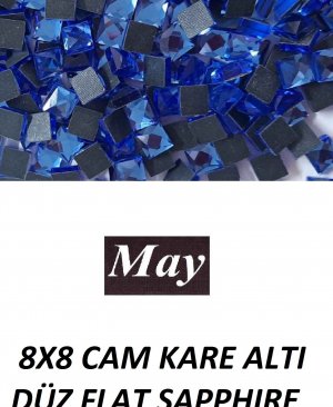 8X8 CAM KARE ALTI DÜZ FLAT SAPPHIRE