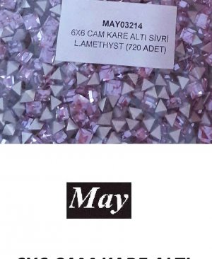 06X06 CAM KARE ALTI SİVRİ L.AMETHYST