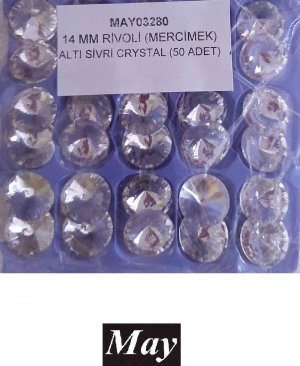 14 MM RİVOLİ (MERCİMEK) ALTI SİVRİ CRYSTAL