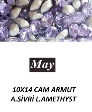 10X14 CAM ARMUT ALTI SİVRİ L.AMETHYST