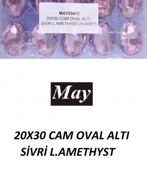 20X30 CAM OVAL ALTI SİVRİ L.AMETHYST