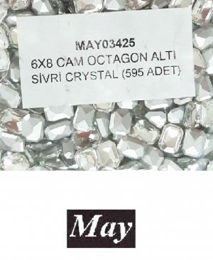 06X08 CAM OCTAGON ALTI SİVRİ CRYSTAL
