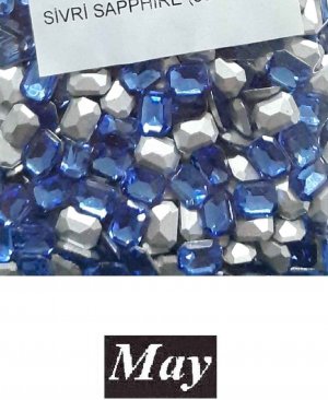 06X08 CAM OCTAGON ALTI SİVRİ SAPPHIRE