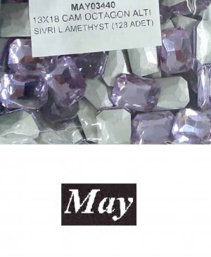 13X18 CAM OCTAGON ALTI SİVRİ L.AMETHYST