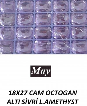 18X27 CAM OCTOGAN ALTI SİVRİ L.AMETHYST