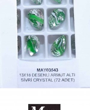 13X18 DESENLİ CAM ARMUT ALTI SİVRİ EMERALD