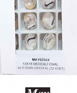 13X18 DESENLİ CAM OVAL ALTI SİVRİ L.C.TOPAZ