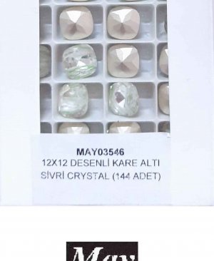 12X12 DESENLİ KARE OVAL ALTI SİVRİ PERIDOT