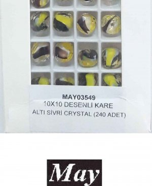 10X10 DESENLİ CAM KARE ALTI SİVRİ OVAL TOPAZ