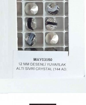 12 MM DESENLİ CAM YUVARLAK ALTI SİVRİ JET