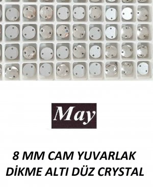 8 MM CAM YUVARLAK DİKME ALTI DÜZ CRYSTAL