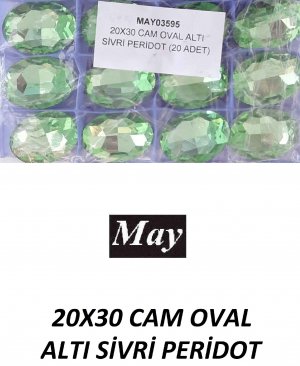 20X30 CAM OVAL ALTI SİVRİ PERİDOT