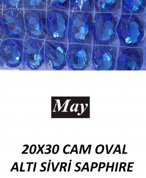 20X30 CAM OVAL ALTI SİVRİ SAPPHIRE