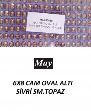 06X08 CAM OVAL ALTI SİVRİ SM.TOPAZ