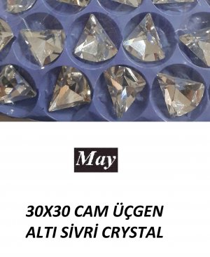 30X30 CAM ÜÇGEN ALTI SİVRİ CRYSTAL